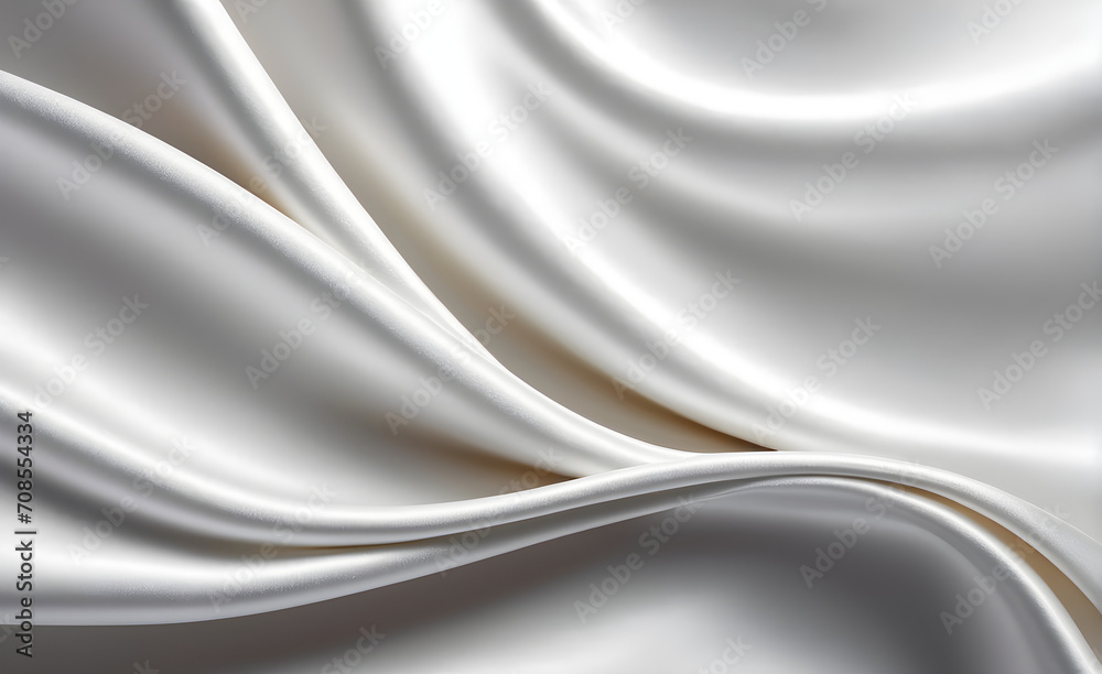 Obraz premium Abstract background luxury cloth or liquid wave or wavy folds of grunge white silk texture satin velvet material or luxurious background or elegant wallpaper design. Generative AI