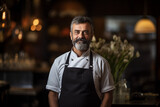 portrait of a chef , bokeh background
