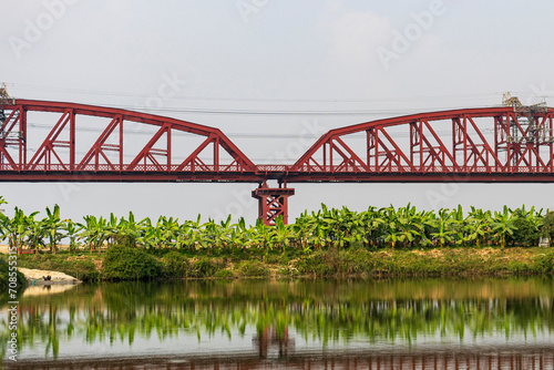 Hardinge Bridge steel railway truss bridge over the Padma River, Bangladesh. © Pavel