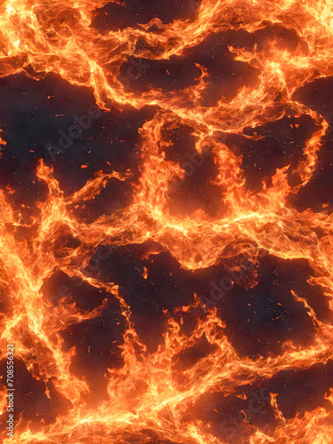 Burning lava on black background. Abstract texture.