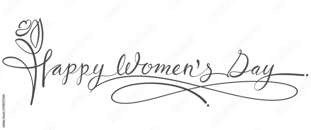 Happy Women's Day hand drawn lettering. text isolated on white for postcard, poster, banner design element. Happy Women's Day script calligraphy. holiday lettering design. Happy Women's Day hand drawn lettering. text isolated on white for postcard, poster, banner design element. Happy Women's Day script calligraphy. holiday lettering design.