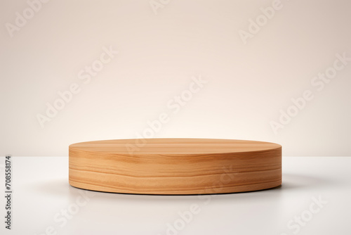 wooden round stage for studio products display