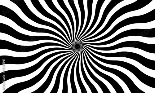 sunburst black and white vector background with zig zag effect.  sunray copyspace
