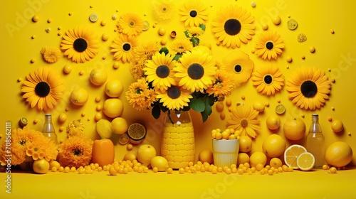 cheerful creative yellow background illustration bright imaginative, artistic vibrant, bold energetic cheerful creative yellow background