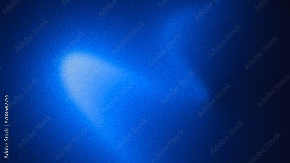 abstract blue background with grain. Unfocussed wall illuminated with neon light. Modern wallpaper