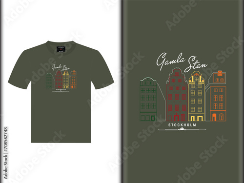 Gamla Stan Vector T-Shirt Design EPS Custom Design
