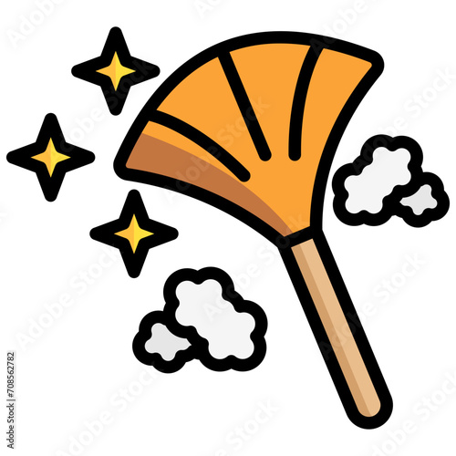 Duster lineal multi color icon, relate to housekeeping. use for UI or UX kit, web and app development.