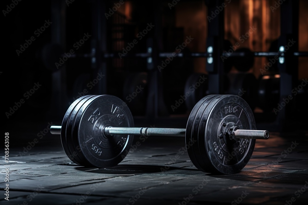 Barbell on the floor in the gym. Horizontal banner for a gym, Gym Floor Barbell: Horizontal Banner for Fitness Center Barbell on the floor in the gym. Horizontal banner for a gym, Gym Floor Barbell: Horizontal Banner for Fitness Center