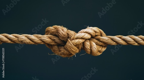 Close-Up of a Rope With a Knot, Detailed View of Tied Rope