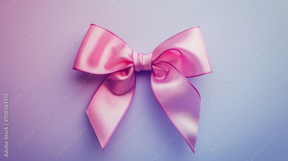 Close Up of Pink Bow on Purple Background Close Up of Pink Bow on Purple Background