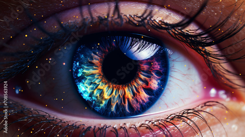  Macro shot of a human eye Iiris is a galaxy © fisher