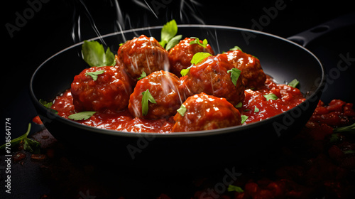 meatballs with melted tomato sauce on a bowl