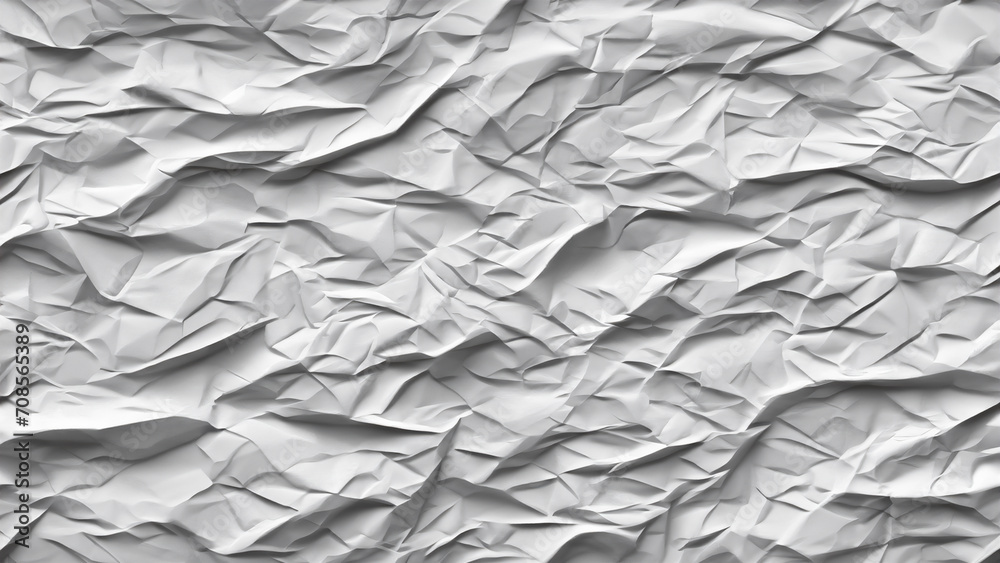 Wrinkled white paper texture - Generative AI