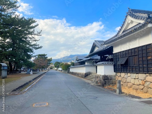 日出城 裏門櫓と町並み