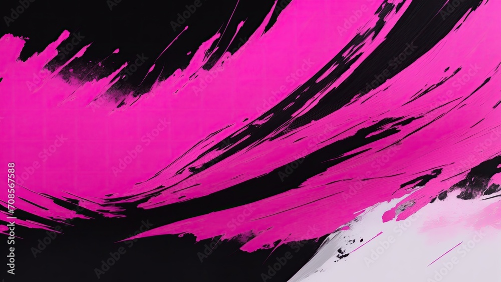 Pink and Black brush stroke banner background