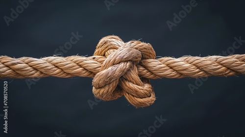 Close-Up of Rope on Black Background for a Textured Photo or Design Element