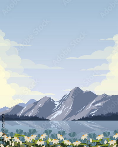 Austria, Alps, travel poster, forest, banner