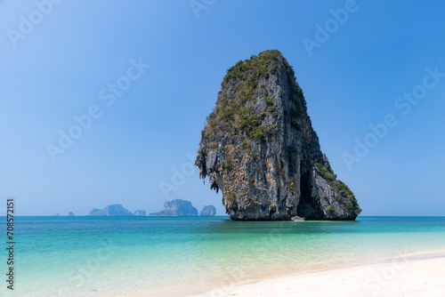 Beautiful beach at Railay Beach, a destination of tourist in Krabi province, southern of Thailand © PinkBlue