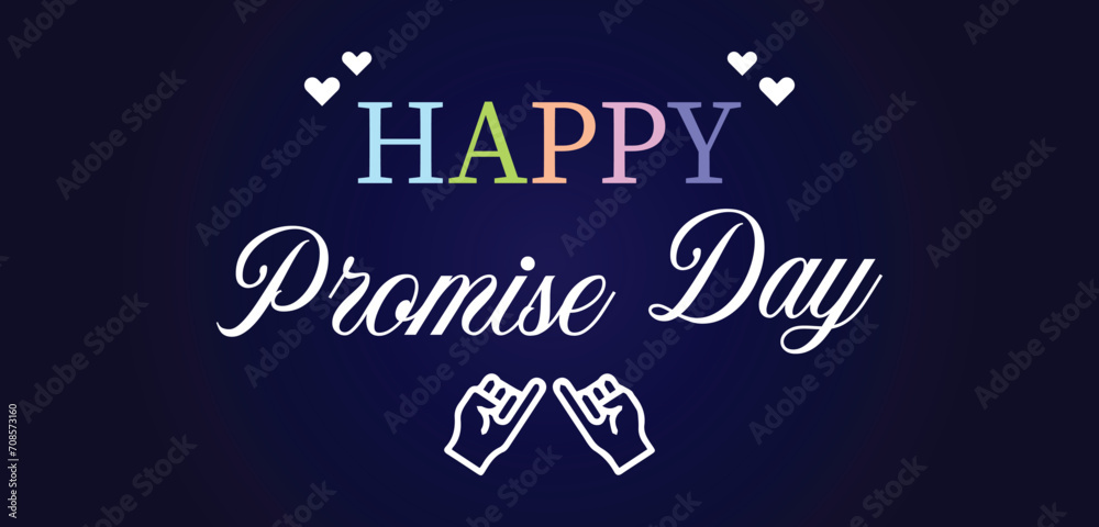 Happy Promise Day Stylish Text illustration Design