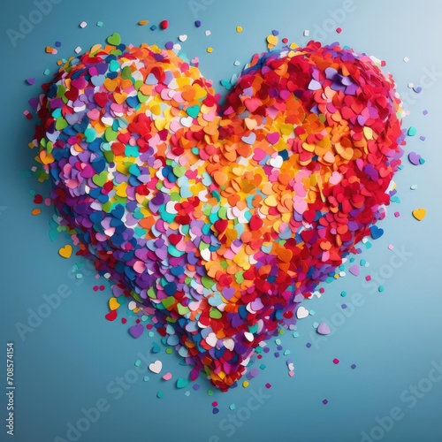 Colorful heart-shaped confetti