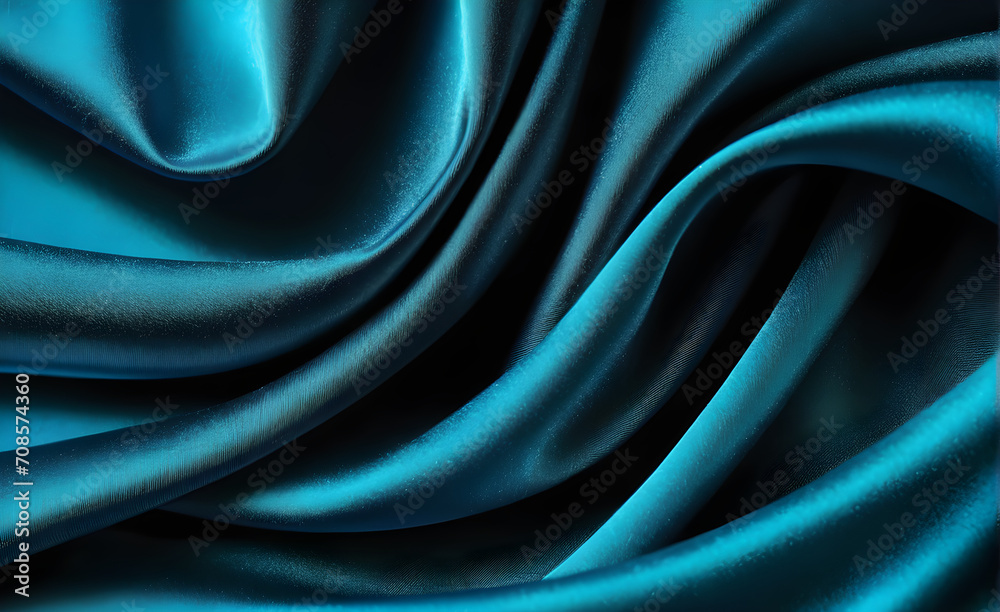 Fototapeta premium Abstract background luxury cloth or liquid wave or wavy folds of grunge blue silk texture satin velvet material or luxurious background or elegant wallpaper design. Generative AI