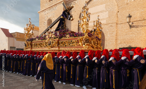 The Spanish Holy Week procession in Almenueca, Granada, Spain