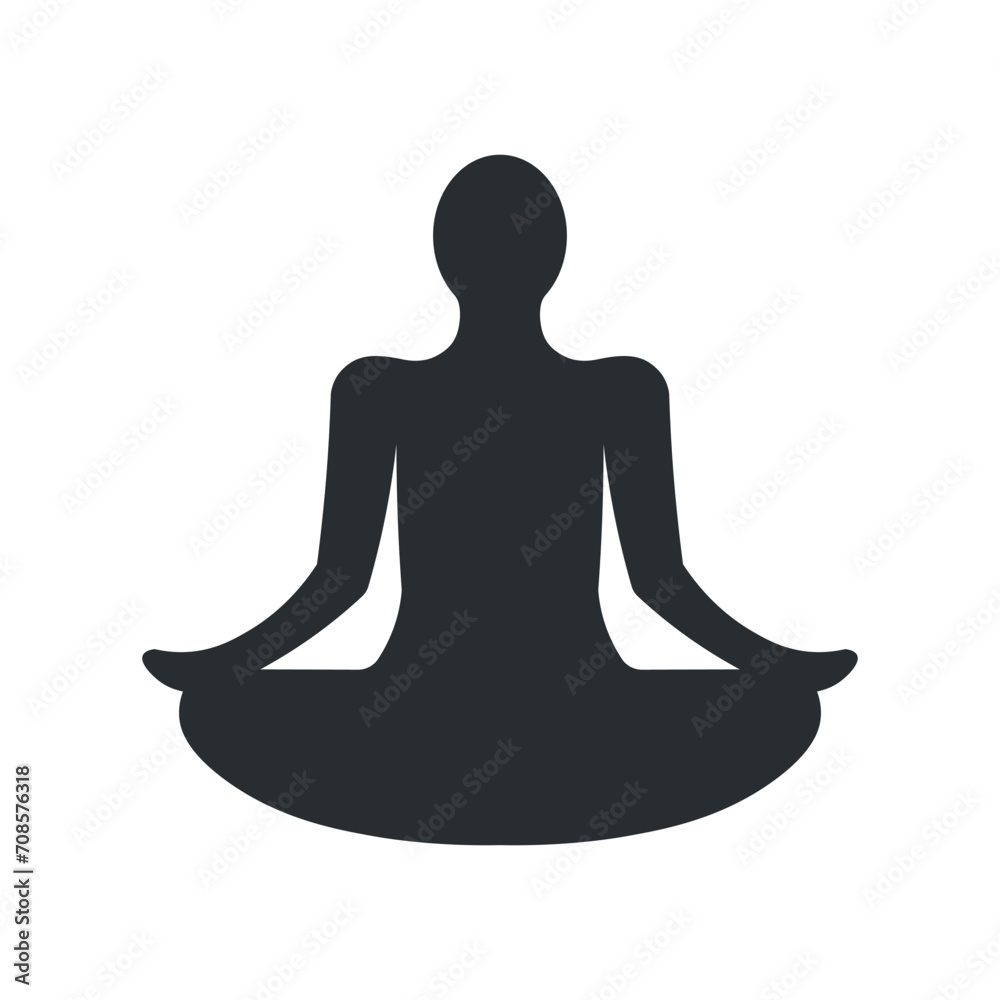 Modern minimalist style logo for meditation and yoga services. Healthy Lifestyle Related Icon. Vector Symbol Illustration. Isolated design element. Yoga for a good balance. International Day of Yoga Modern minimalist style logo for meditation and yoga services. Healthy Lifestyle Related Icon. Vector Symbol Illustration. Isolated design element. Yoga for a good balance. International Day of Yoga