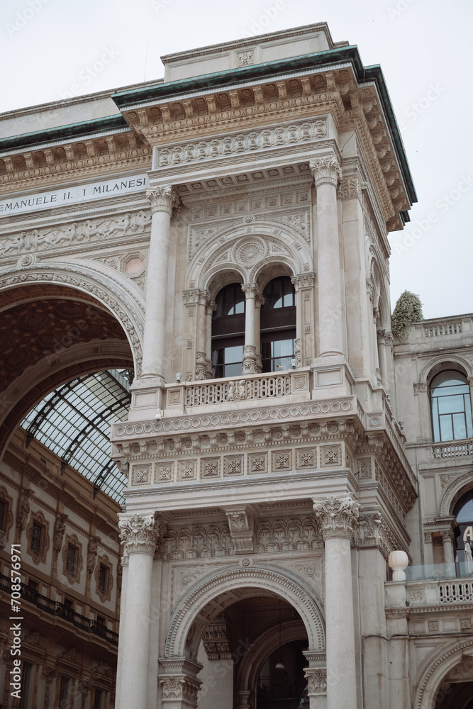 the facade of the Vittorio Emanuele Gallery