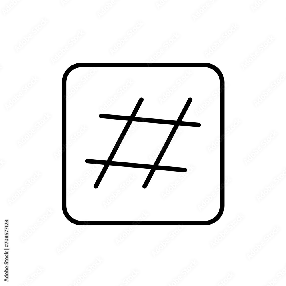 Obraz premium hashtag line icon
