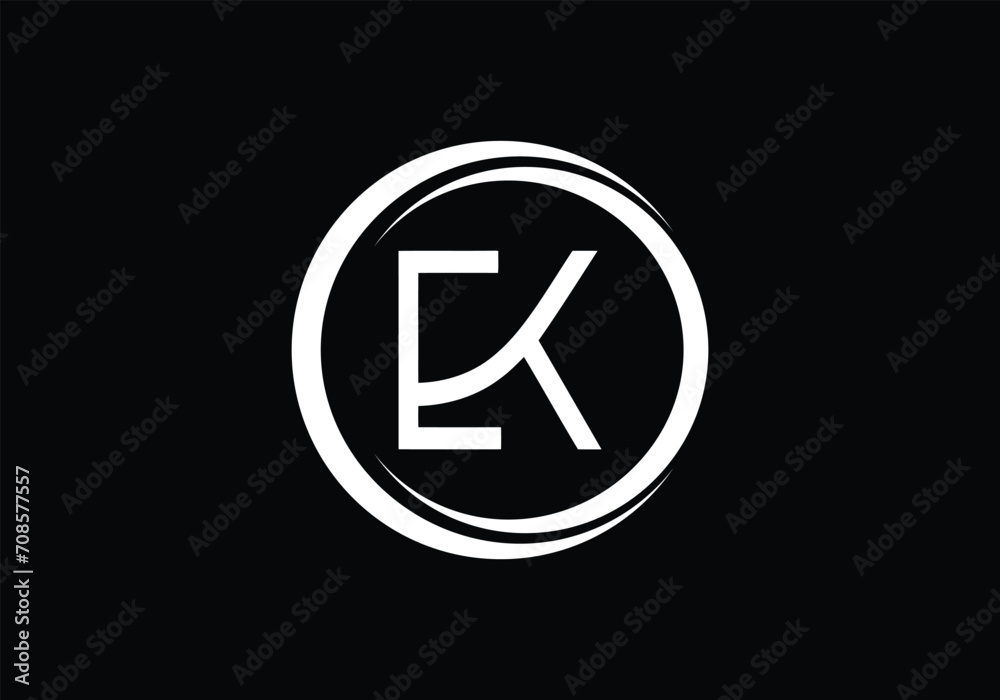 Initial monogram letter EK logo Design vector Template. EK Letter Logo Design.
Initial monogram letter EK logo Design vector Template. EK Letter Logo Design.