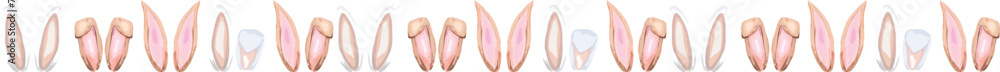 Fototapeta premium Easter line border illustration on transparent background.