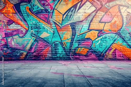 Urban street art template, a dynamic and graffiti-inspired design capturing the energy of urban street art. © Hunman
