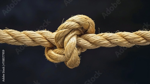 Close-Up View of Rope With Knot Tied Firmly in Place
