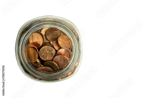 Jar of Pennies (Top View)