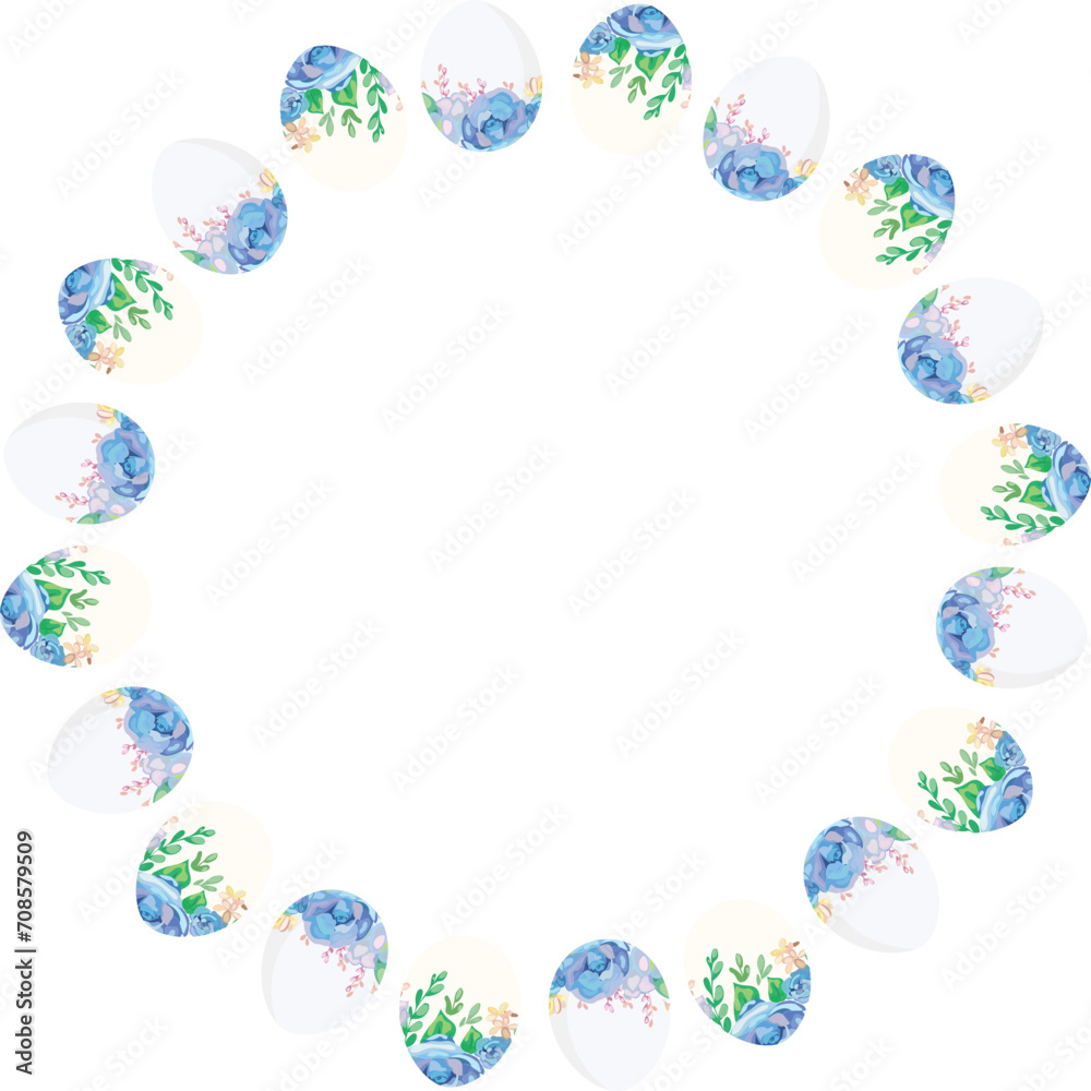Easter wreath frame illustration on transparent background. Easter wreath frame illustration on transparent background.