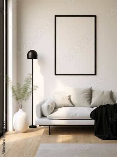  Luxury Home Interiors with Stylish Sofas and Mockup Picture Frames , mock up poster frame ,Wall art mockup.