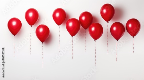 red balloons on a white background