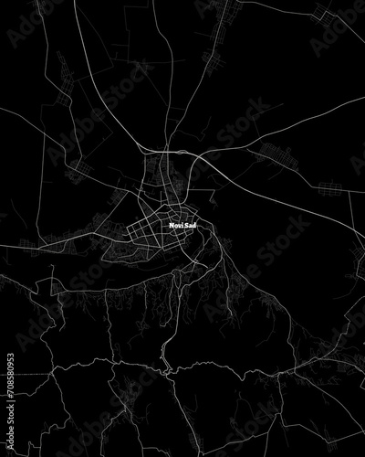 Novi Sad Serbia Map, Detailed Dark Map of Novi Sad Serbia