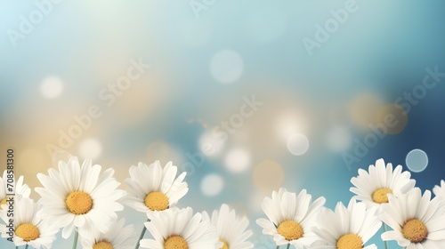 Spring background with wildflowers, copy space.