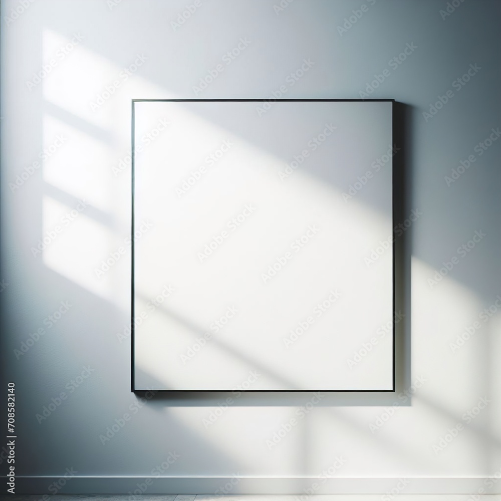 White blank frame on a wall