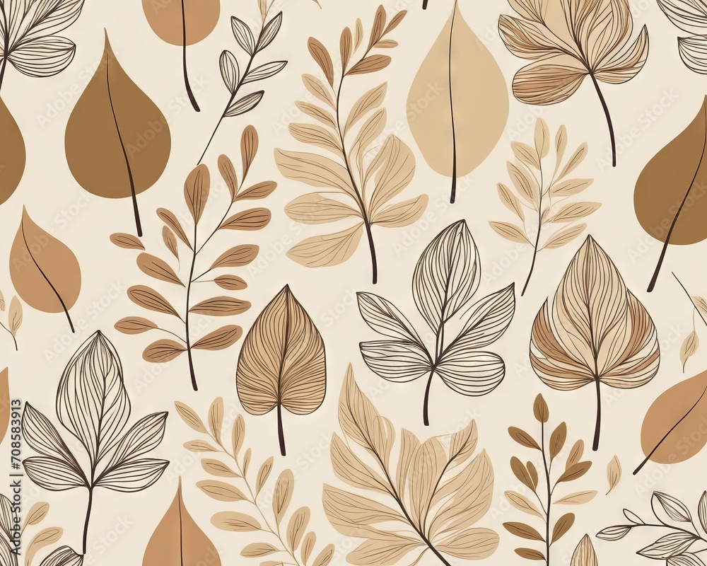 Obraz premium Abstract Botanical Art in Earth Tones