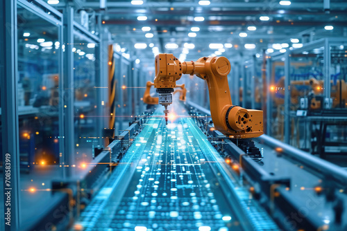 The future of working with robots, a controller operated with a robotic arm and pad

