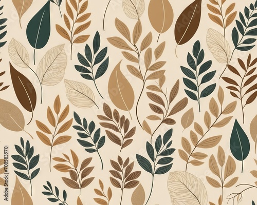 Abstract Botanical Art in Earth Tones