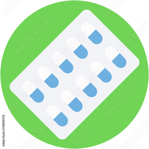 Pills Strip Vector Icon