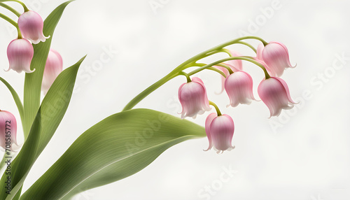 Isolate Pink lily of the valley