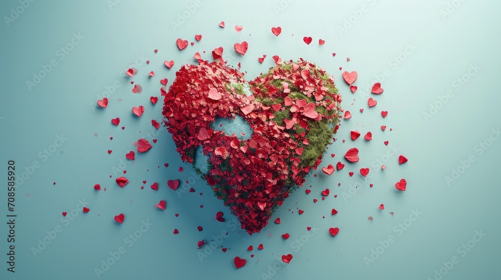 top view world heart day concept top view world heart day concept