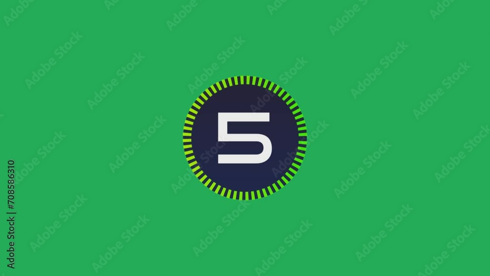  10 second countdown timer animation green screen