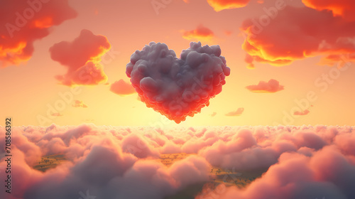 Romantic heart-shaped Valentine's Day background, symbolizing Valentine's Day, wedding, love