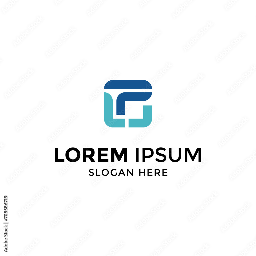 Vector monogram line of letter L and P or P and L logo design template Vector monogram line of letter L and P or P and L logo design template