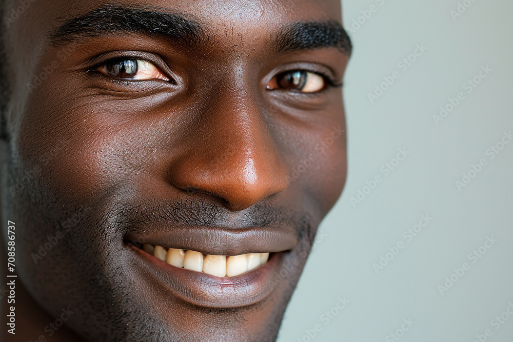 Fototapeta premium Close up a smileng men with perfect danture